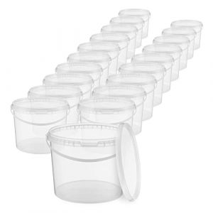 BenBow Seau avec Couvercle 3l Transparent 20x 3 litres - Convient pour Aliments, Stable, étanche à l'air, Anti-Fuite, inodore - Seau en Plastique - Vide (BenBow | Hylat Baby, neuf)