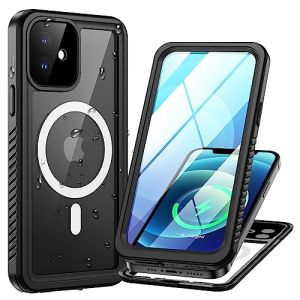Lanhiem Coque pour iPhone 12 &Eacute;tanche - Antichoc [Compatible avec MagSafe] Incassable 360 Int&eacute;grale [avec Protection &Eacute;cran+Camera] IP68 Waterproof Chantier Antipoussi&egrave;re pour iPhone 12 (6.1) - Noir (LanhiemDirect FR, neuf)