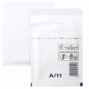 Netuno 200 enveloppes &agrave; bulles d'air A/11 120x175mm enveloppe bulle blanche pochettes blanche d'expedition rembourr&eacute;e matelass&eacute;e emballage ind&eacute;chirable enveloppe d'exp&eacute;dition recycl&eacute;e avec film &agrave; air (netuno, neuf)