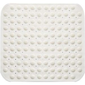 Tapis de Douche 48 x 48 cm, Tapis de Douche carré antidérapant, Tapis de Bain antidérapant, cintres et Trous d'évacuation (Blanc) (Yitobici-EU, neuf)