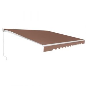 RELAX4LIFE Store Banne Manuel Rétractable | Store Exterieur Terrasse | Auvent Retractable Exterieur en Alu | Manivelle | Inclinaison 5-35°| Polyester Résistant | Protection Solaire (Marron,3,6x3 M) (RELAX4LIFE, neuf)