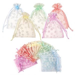 Naler Sachet Organza pour Dragées Lavande Vide 20pcs Sachet Tulle pour Cadeaux 10 * 14cm Pochette Organza pour Bijoux (NewKey, neuf)