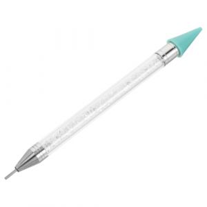 FONDOTIN Stylo Pointillage Ongles Double Embout Outil Nail Art Dotting Pen avec Sélecteur Cristaux et Pointe Cire Stylo Manucure Pratique Acrylique pour Création Ongles Personnalisée (KIOONG, neuf)