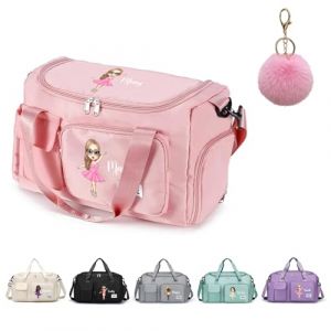 Sac de sport personnalis&eacute; avec compartiment &agrave; chaussures, grand sac de sport avec nom, sac de sport, sac de week-end, cadeaux pour enfants, filles, femmes, ballerine, multicolore, L, Mode (WANCHENGPENG, neuf)