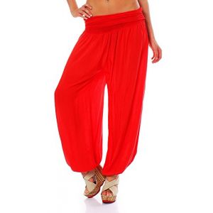Malito Culotte Bouffante Harem Pantalon Aladin Sweatpants Boyfriend Pantalon Yoga 1482 Femme Taille Unique (Rouge) (malito-shop, neuf)