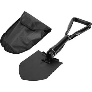 Grande pelle pliante multifonction de 47 cm avec sac de rangement, pelle de camping pour pelleteuse/creuser/couper/raboter/scier du bois, pelle pliante (longfang, neuf)