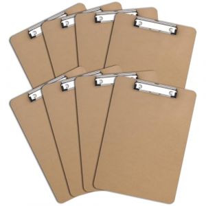 ZCZN 8 Pi&egrave;ces Planchette &agrave; Pince Fibres, Porte-Bloc A4 avec Pince, Planche &agrave; Pince &Eacute;tanche, Id&eacute;al pour l'&Eacute;cole, le Bureau Industriel, &Eacute;criture Feuilles - Brun (soolux, neuf)