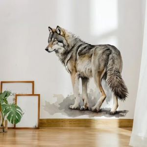 Stickers Muraux Le Loup Autocollant Mural Sticker Mural Pour Chambre Salon Mur,Autocollant Decoratif Mural, Chambre Enfants Bébé Pépinière,Decoration Chambre Adulte (Spaßkauf, neuf)