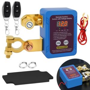 WOOWAIR Disjoncteur de Batterie T&eacute;l&eacute;command&eacute; Sans fil - 12 V 240 A Coupe Circuit Voiture - Avec &eacute;cran LED - Interrupteur D'Arr&ecirc;t Automatique - pour Voiture RV Camion ATV Bateau (FASYUAN, neuf)
