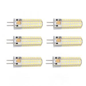 Gy6.35 Ampoule LED Gy6.35 Ampoule LED Silicone 6Pcs Gy6.35 Ampoule LED 7W AC Dc12V 700Lm 72 LEDs 360 Degr&eacute;s LED Ampoule De Ma&iuml;s pour Lampes Suspendues Plafonniers (Lumi&egrave;re Blanche) (Ruttiy, neuf)