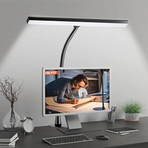 CELYST Lampe de Bureau LED, 62cm Lampe de Table d'Architecte avec Col de Cygne Flexible, 3 Modes de Couleur et 30 Niveaux de Luminosité, 10W Lampe de Lecture pour Piano, Ordinateur, Travail, Noir (YM-02, neuf)