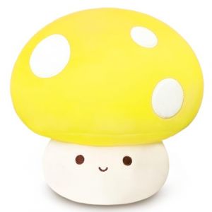 Yeqivo Oreiller en Peluche Champignon Peluche Champignon Mignon Oreiller Kawaii Cadeaux pour Unisexe Champignon en Peluche Décoration de la Maison Coussin Peluche Champignon (Jaune,23CM) (Yeqivo Store, neuf)