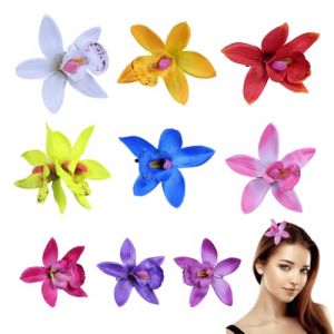 Lot de 9 épingles à cheveux tropicales colorées en forme de fleur de chélidoine, parfaites pour les mariages, les fêtes et les événements à la plage. (HaoDIG, neuf)