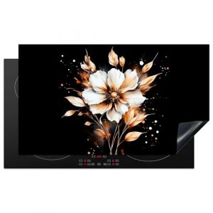 KitchenYeah&copy; Protection Plaque Induction 91x52 cm Protege Deco Cuisine Cache Prot&egrave;ge De Cuisson Accessoires Fleur - Peinture - D'or - Graffiti - Modern (KitchenYeah, neuf)