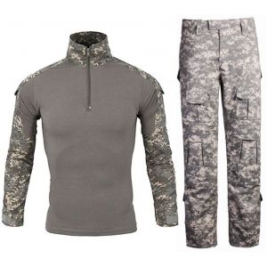 Czen Chemise de Combat militaire pour hommes uniforme tactique chemises à manches longues pantalon costume Airsoft BDU chemise Paintball tenue de Camouflage (acu, XXL) (Higold, neuf)