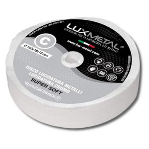 Lux Metal - Disque de Polissage Excellente sur tous les M&eacute;taux (Super Soft 100 mm) - Id&eacute;al pour Aluminium, Acier Inoxydable, Laiton, Cuivre, Bronze, Fer, Chromages - &Agrave; utiliser avec une P&acirc;te Abrasive (Lux Metal Srl, neuf)