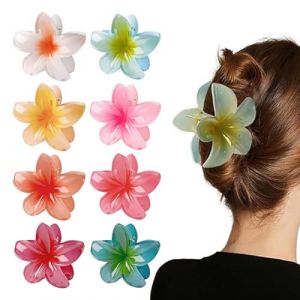 Pince à cheveux fleur,pince à cheveux fleur hawaïenne mignon pince à griffes fleur,pince à cheveux Glycine,accessoires de cheveux fleur orchidée pince à cheveux,pince à fleurs cheveux mignon (Color : (Tong Ting Official Store, neuf)