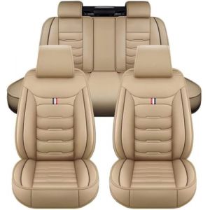 DOUII Housse de Si&egrave;ge Voiture pour Ford Mondeo'07 MK4 2007-2009 2010 2011 2012 2013 2014, Ensembles de Housses de Si&egrave;ge Imperm&eacute;able Nonslip Cuir Protege Siege Voiture,Beige (liuhuandabaichang, neuf)