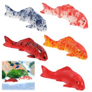 HAYGEM 5 Pi&egrave;ces Poissons Artificiels pour D&eacute;coration d'aquarium Color&eacute;e, Poisson Simul&eacute; Artificiel en R&eacute;sine, Faux Poisson Aquarium, Utilis&eacute; comme Accessoires d'aquarium, Ornement de Table Basse (ZHEHAIY, neuf)