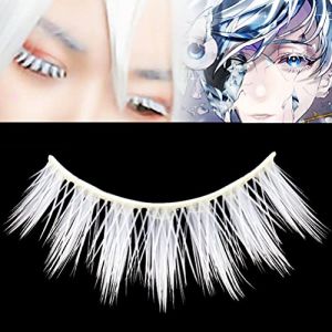 Cils Blancs Cosplay Faux Cils Bande Cils, Bande Cils, Cils Moelleux, Cosmétiques Cosplay, Outils de Maquillage, Faux Cils Mascarade Cils de Fête, Longueur 11-15mm (1 paire) (Art Dunhuang, neuf)