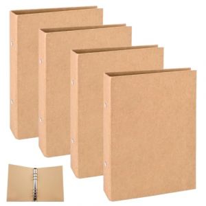 Classeurs en Papier Kraft 4 Pi&egrave;ces A5 Couverture de Classeur 6 Anneaux Couverture de Reliure Rechargeable A5 Feuilles Volantes pour Carnet de Notes Classeurs &agrave; Anneaux (SAIJIAN, neuf)
