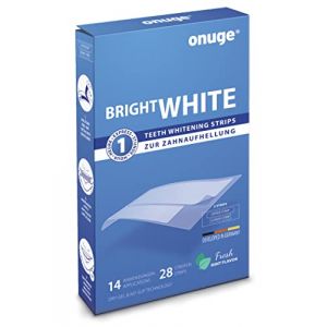 Onuge Bright White Teeth Whitening Strips - Bandelettes de blanchiment pour le blanchiment des dents - Sans peroxyde - 28 bandelettes pour 14 jours (Onuge | FR, neuf)