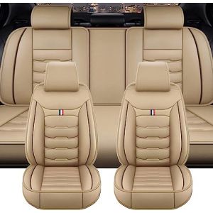 GSDOMJ Housses de siège de voiture pour Land Rover Range Rover Sport Range Rover 4 Disy Sport Discovery Rot Cuir véritable imperméable et respirant 5 places Beige (Genius -Store, neuf)