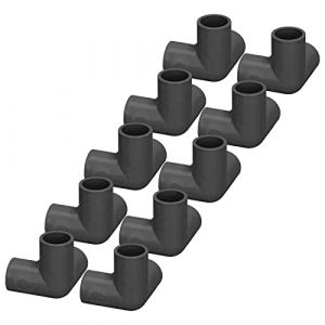 Raccords en PVC à 3 Voies, Connecteur de Tuyau en PVC 10 Pièces, Raccords de Tuyau en Plastique à 3 Voies Raccord en T coudé Connecteur D'angle 25 Mm de Diamètre Intérieur (le noir) (Janfcal-eu, neuf)