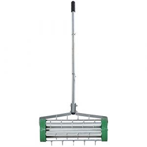 Outsunny Rouleau aérateur de pelouse avec poignée télescopique à 3 Sections, aérateur de Gazon Manuel, pour Jardin, terrasse, Cour, 139 x 43,5 x 15 cm, Vert (Aosom FR, neuf)