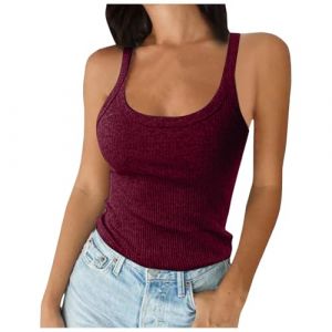 G&eacute;n&eacute;rique Camisole Femme D&eacute;bardeur avec Soutien Debardeur Gorge Integre Coton Top Chic Et &Eacute;l&eacute;gant Mati&egrave;re Respirante Sport Croc sans Armatures pour Confortable Les Soir&eacute;es en Terrasse Int&eacute;gr&eacute; (Clumanbbl, neuf)