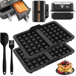 YAOYIN Moule Air Fryer, Accessoires Air Fryer pour Ninja AF451 AF400 AF500 Dual Zone 9,5-10,4L Air Fryer Accessoires Ninja, Moule Gaufre Air Fryer Accessoires avec Brosses et Grattoirs en Silicone (YAOYIN, neuf)