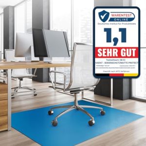 KARAT Neo Tapis de Protection de Sol pour sols durs - Protection du Sol - Chaise de Bureau - pour parquet, stratifié, Tapis de Sol, Chaise de Bureau - Épaisseur : 1,5 mm, Bleu, 90 x 120 cm (MEISTEREI, neuf)