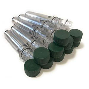 Tubes &agrave; Essai Lot de 10 p&eacute;tards vides en Pet pr&eacute;form&eacute;s avec Couvercle Vert pour Geocaching Accessoires imperm&eacute;ables Petling Transparent pr&eacute;form&eacute; (NIPORO, neuf)