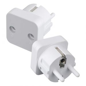 BTFO 2 Pi&egrave;ces Diviseur D'adaptateur Mise Terre, Adaptateur Fiche S&eacute;curis&eacute; en ABS Compatible avec Plusieurs Produits Mise La Terre pour Prises EU Type B (Bai Yun, neuf)