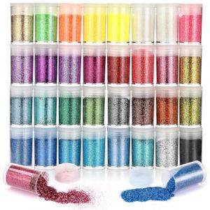 Kasanni 32 Couleurs Paillettes Loisirs Creatifs Paillette Ongles Nail Art Paillettes Maquillage Pour La D&eacute;Coration, Manucure, Coiffure, Maquillage, Cartes, Papier, F&ecirc;Tes, Travaux Manuels. (Kaishanni Store, neuf)