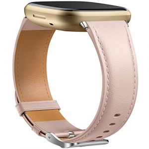 Dirrelo Cuir Bracelets Compatibles avec Fitbit Versa 3 Bracelet/Fitbit Sense Bracelet pour Homme Femme, Cuir Véritable Bracelets Compatibles avec Fitbit Versa 3 Bracelet/Fitbit Sense Bracelet, Rose (GooyooStoreEU, neuf)