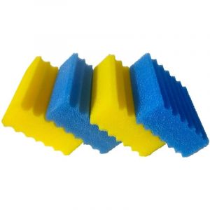 kychenBase CBF-350 / MBF-350 Mousse filtrante Bassin – Médias filtrants de Remplacement, Mousse filtrante pour Filtre Bassin (2 x Bleu Grossier & 2 x Jaune Fin) (kychenBase, neuf)