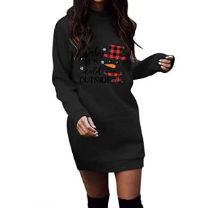 WVONIF Robe Noël Femme Chic Robe De Noel Femme Rouge Renne Imprimé Robe De Noël Vintage Robe Vintage Femme Années 50s 60s Robes de Soirée Cocktail Mariage Fête Vêtements de Noël (BAULMD（90% Big Promotion Without Discount Code ）, neuf)