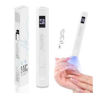 Aokitec Mini Lampe UV Ongles Gel avec &eacute;cran LCD, Lampe Ongle pour Ongles Gel Autocollant UV, Lampe LED Ongle, UV Lamp Nails, Cadeau Femme (Aokitec-FR, neuf)