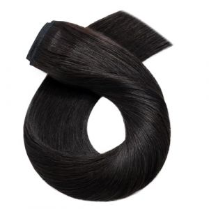 Extension Cheveux Extensions de cheveux humains à clipser de 40 à 66 cm, une pièce avec 5 clips, blond brésilien lisse Extension Cheveux Naturel(Natural Black,24inches) (hairongshangdian, neuf)
