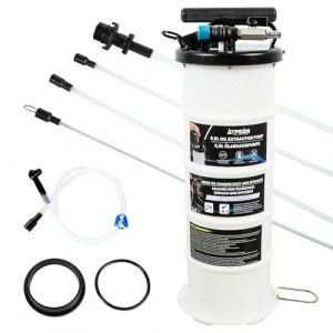ATPEAM Pompe à Vidange Huile Moteur 6.5L Manuelle et Pneumatique, Extracteur de Fluide pour Voitures et Motos avec Tuyau d'Aspiration (ATP Technic, neuf)