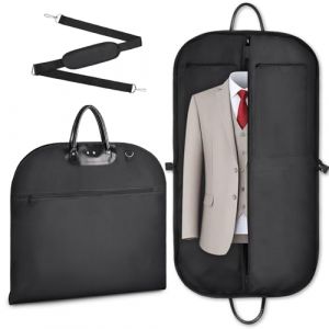 ecooe Sac de costume avec poches de rangement et bandouli&egrave;re - Noir &eacute;pais - Sac &agrave; v&ecirc;tements pour costume - Sac &agrave; v&ecirc;tements anti-plis pour voyages d'affaires, voyages (Glastal EU, neuf)