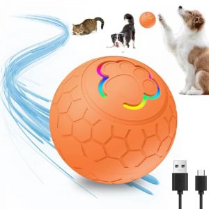 TBLMPNE Jouet pour Chien Interactif Balle Chien, Jouet pour Chien électronique Lavable et Durable, Jouet de Rouleau Automatique Intelligent Rechargeable, pour Tous Les Chiens et Chats (Orange) (TBLMPNE, neuf)