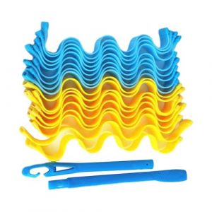 Kit de Style Boucles en Spirale pour Boucles Naturelles, Femmes Filles en Plastique en Résine, Fer à Chaleur, Coiffures de Bricolage à la Maison (30 cm de nems (18 pièces)) (Beiyizhu, neuf)