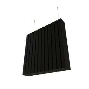 Lot de 2 panneaux acoustiques de plafond avec kit de montage | Absorption – Diffusion – Réflexion – Insonorisation | Panneau acoustique | Couleur : [SLATOBAF| Noir] (ATB-SOUND, neuf)