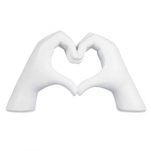 Kityemo Statue de Doigt d'amour Moderne, décoration gestuelle Blanche, Sculpture d'art Moderne personnalisée, Parfaite pour Un Mariage créatif et Une décoration de Bureau (Blanc, L) (Kityemo, neuf)