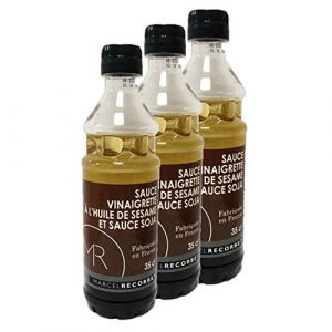Lot 3x Sauce vinaigrette &agrave; l'huile de s&eacute;same et sauce soja - Fabriqu&eacute;e en France - MR - Bouteille 350ml (Toilinux, neuf)