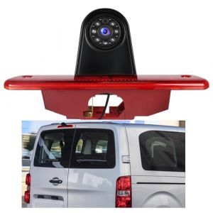 Hodozzy Caméra de Recul pour Citroen Jumpy/Peugeot Expert/Toyota Proace 2007-2016,Caméra de Troisième Feu Stop de Voiture,Vision Nocturne IR, Etanche IP67,Angle Réglable,avec Ligne Inversée (Hodozzy, neuf)