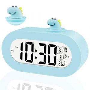 Ayybboo R&eacute;veil Lumineux pour Enfants,Horloge Num&eacute;rique LED avec Veilleuse,Alarme Snooze,Volume R&eacute;glable,USB Rechargeable,Jour/Nuit Enfants Filles Gar&ccedil;ons（Bleu ciel） (GUUMUXIN EU, neuf)