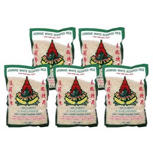 Royal Thai Lot de 5 boîtes de riz au jasmin parfumées au jasmin 5 x 1000 g (Trinovi, neuf)